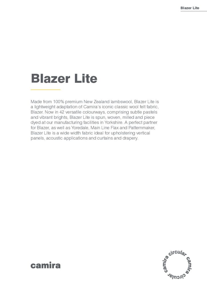 Blazer lite Stoffmusterkarte